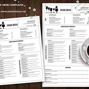 Znak menu baru, edytowalna lista napojów, szablon znaku menu baru, znak menu napojów, menu win restauracji, szablon listy win, nowoczesna lista win-id34