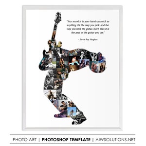 Guitar player photo collage,Guitar photo collage,Guitarist gift,Guitar player gift,Guitar art collage,Guitar memorabilia,Music-themed gift