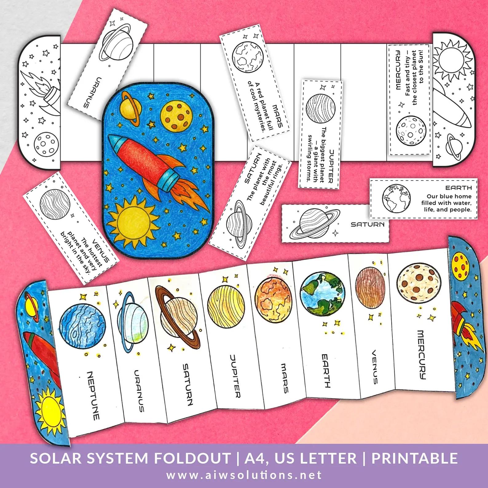 Solar System Planets Craft for Kids, Solar System Foldout, Solar System ...