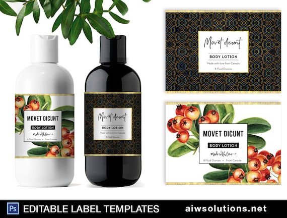 body care label template body and bath label template 8oz etsy