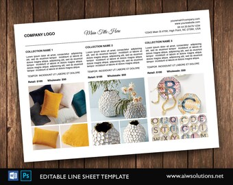 Canva Product Line Sheet,Wholesale Catalog template,mini product brochure,Minimalist Wholesale Sheet,simple product sheet,Custom Line Sheet.
