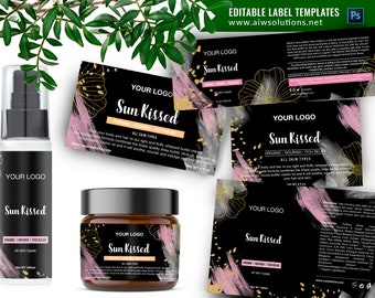 black and gold Cosmetics label, black Scrubs & Bath Label, black Bar Soap Label, black label template, Fragrance Label, skincare label
