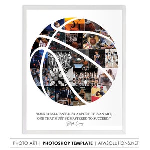 Basketball Photo Collage Template, Senior Night Basketball Gifts,Basketball Coach appreciation gifts,Thank you coach gifts image 1