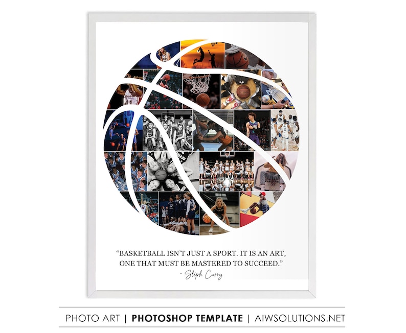Basketball Photo Collage Template, Senior Night Basketball Gifts,Basketball Coach appreciation gifts,Thank you coach gifts image 1