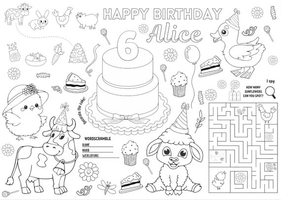 Poster Gigante Da Colorare Compleanno - Tovaglia Di Carta 183x76 Cm Per Bambini, Attività Di Gruppo - Foto 7