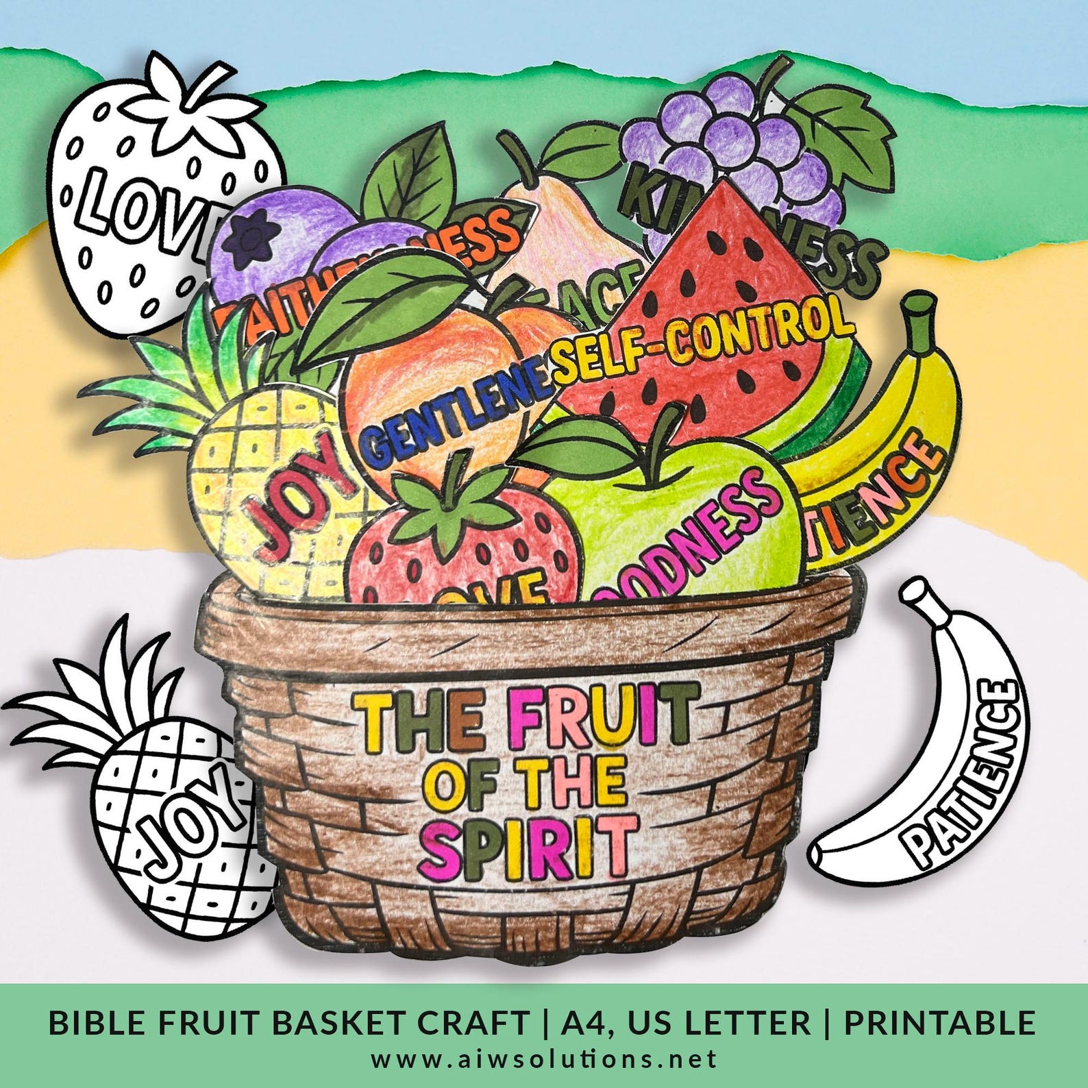 Fruit of the Spirit Basket Craft | Bible Printable Activity for Kids ...