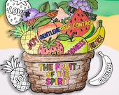 Fruit Of The Spirit Basket Craft | Bible Printable Activity For Kids | Color, Cut & Glue | Sunday School Christian Craft