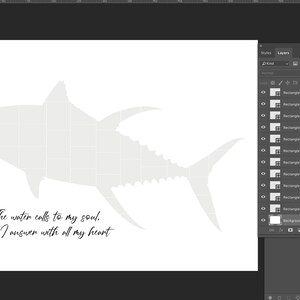 Fishing Photo Collage Template, Tuna Fish Shape, Fishing Art Shape ...