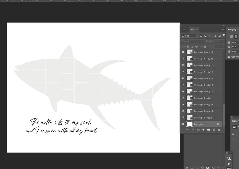 Fishing Photo Collage Template, Tuna Fish Shape, Fishing Art Shape ...