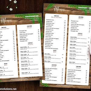 Menú de bebidas Canva, Plantillas de menú vintage, Plantilla de menú de restaurante imprimible, Plantilla de menú de Italia, plantilla de menú de bar, plantilla de canva