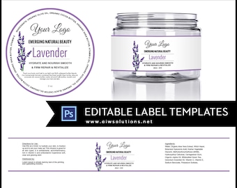 label template, customized stickers,Skin Care label, Serums label, round label template, sticker template, square jar label