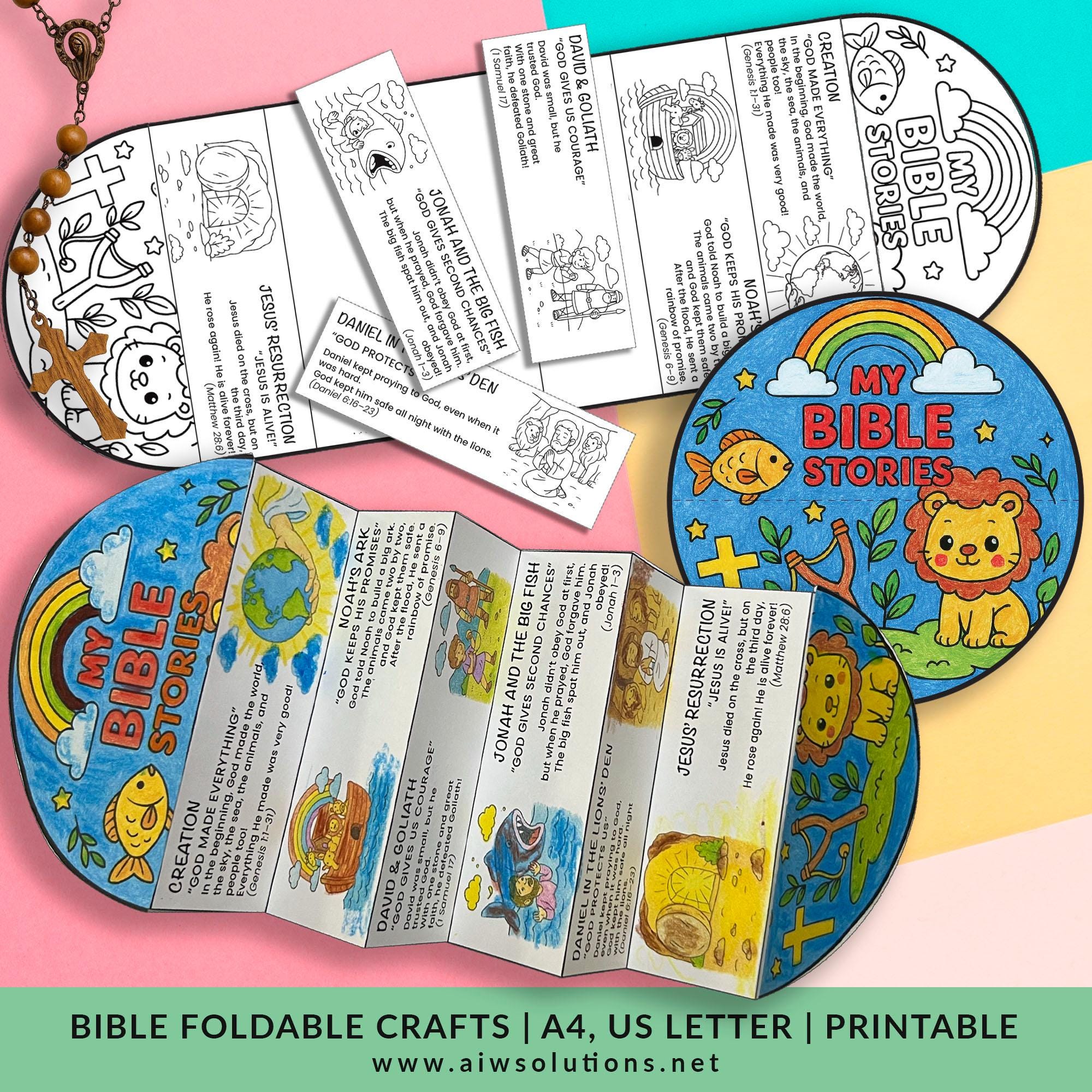 Bible Story Foldables Craft Printable, Cut Color and Assemble Bible ...