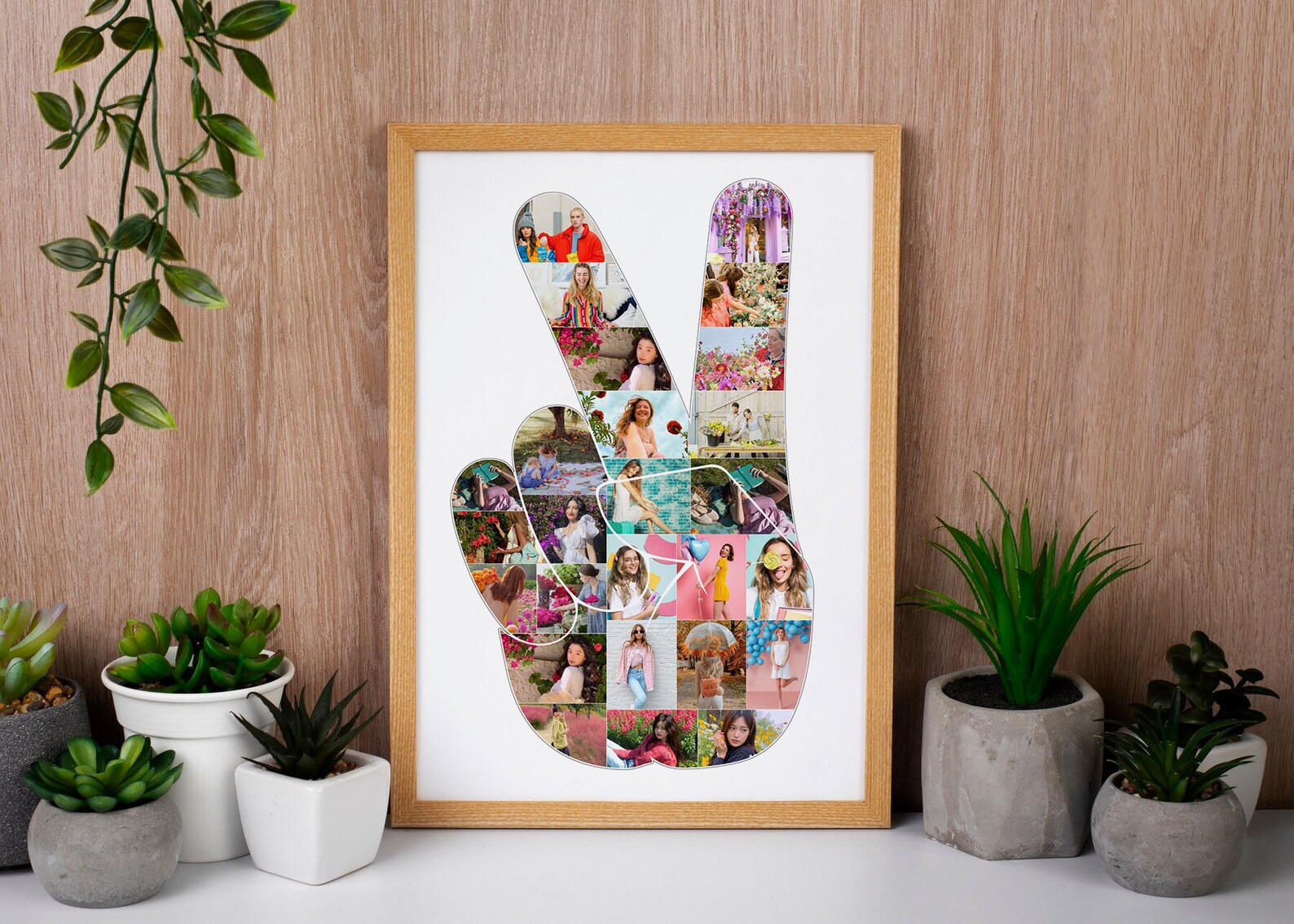 Peace Sign Hand Gesture Photo Collage,hand Gesture Photo Collage, Peace ...