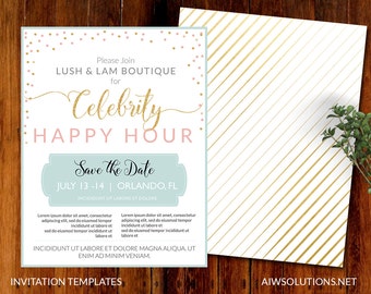 Pop up invitations, event template,save the date template, Flyer Template,Postcard, Save the Date Postcard,invitations, celebrity event card