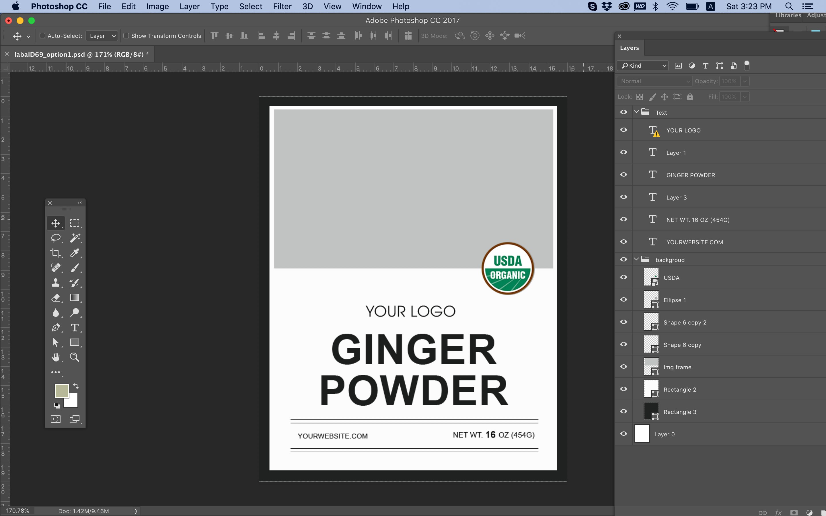 Powder Form Label Label Template for Standup Pouch, Powder Label Template for Kraft Pouch ...
