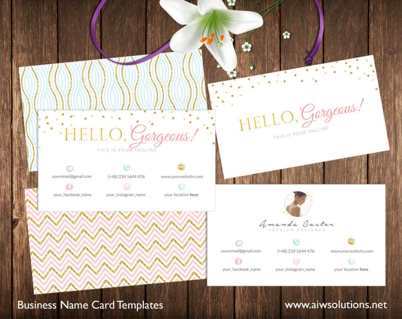 Stylist Business Card Template Calling Card Templategold Etsy