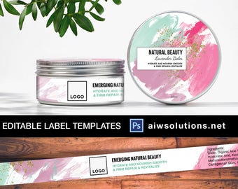 Editable labels,Cosmetic Label Template,  lotion label,shampoo label, conditioner label template, private cosmetic label