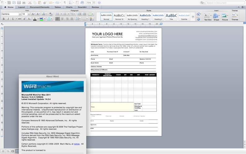 Order form and Price Sheet on one page and 2 pages, Wholesale order form template, ms word order form, wholesale program, Canva template image 2