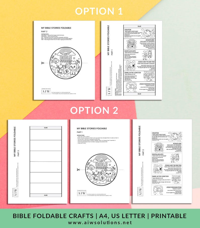 Bible Story Foldables Craft Printable, Cut Color and Assemble Bible ...