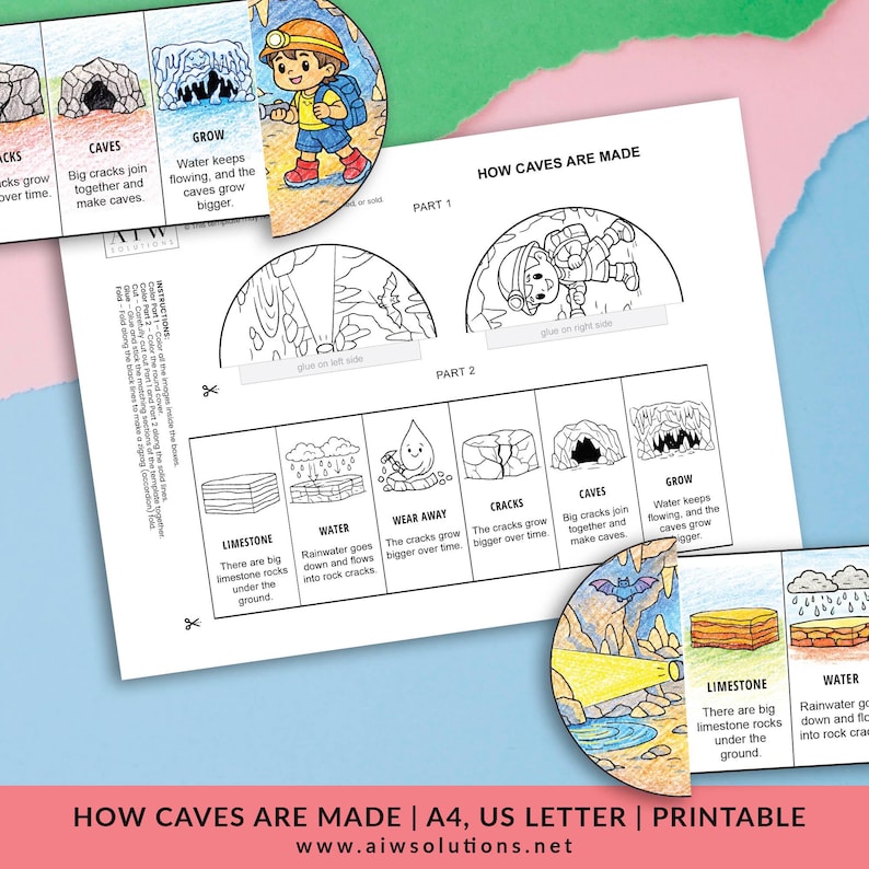 How Caves Form.pdf How Caves Are Made Activity Printable, Cut and Paste Science Craft ...