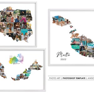 Montage photo Malaisie, montage photo Malte, montage photo carte Pologne, montage photo carte Word, toutes les cartes du pays