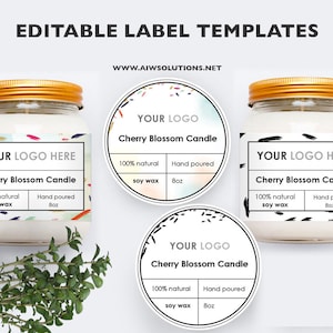 candle label, soy wax label,  label template, Skin Care label, product label, round label template, sticker template,square jar label