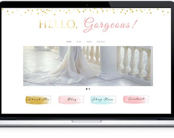 Responsive Wordpress Theme , WordPress themes , MOBILE Wordpress Template,Hello Gorgeous Blog Theme, Photography website,Feminine template