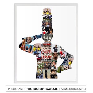 Majestic Drum Major Collage template, Conductor's Photo Montage, Band Leader Collage, Marching Band Collage,Music Conductor Gift