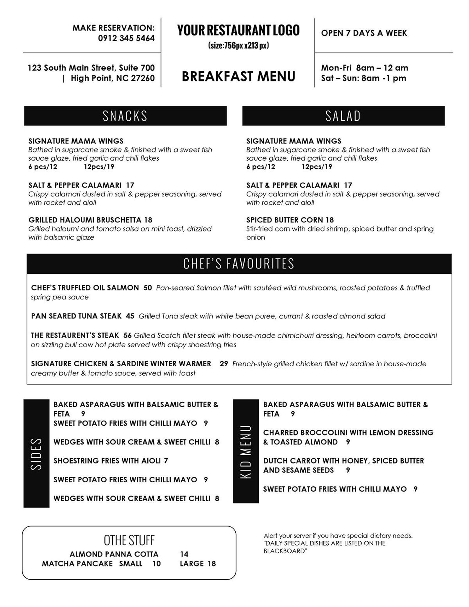 Restaurant Menus Takeout Menus Table Tents Bar Menus Cafe Etsy