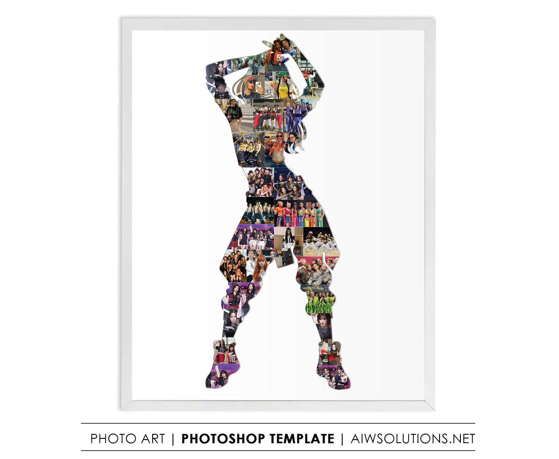 Hip hop dancing girl Photo Collage template, teenage dance gifts, Hip Hop Dancer collage template-ID268