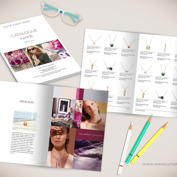 Wholesale Product Catalog template,Photoshop Product Catalog, InDesign Catalogue, Ms word Catalog, jewellery Catalogue Template, Jelevery