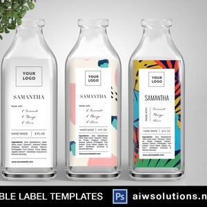 bottle label template, packaging label template, Carrier Oils  label, Fragrance Skin Care label,candle label template, sticker template