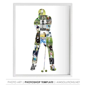 Golf Photo Collage, Golf Gifts, Man Golf player  Editable Template, Golf Lover Birthday Gift, Gift For Golf Player,Golf Gifts For Men