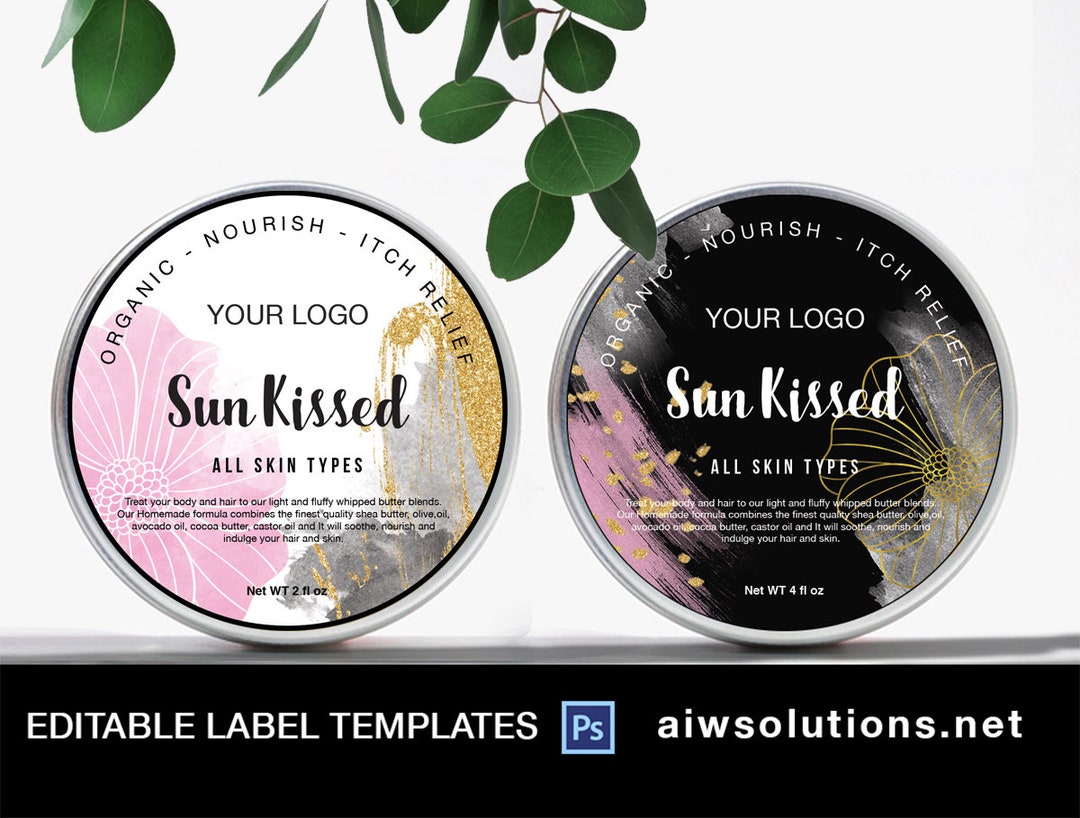 Shea Butter Label Template, Body Butter Label, Carrier Oils Label