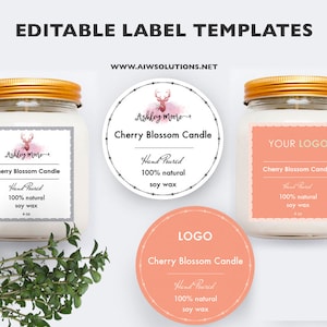 Candle Label Soy Wax Label Label Template Skin Care Label - Etsy