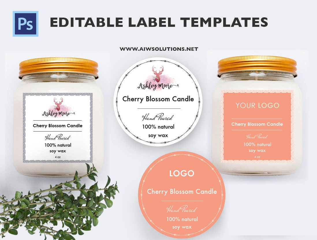 Soy Candle Labels Editable Label Product Label Template DIY Label