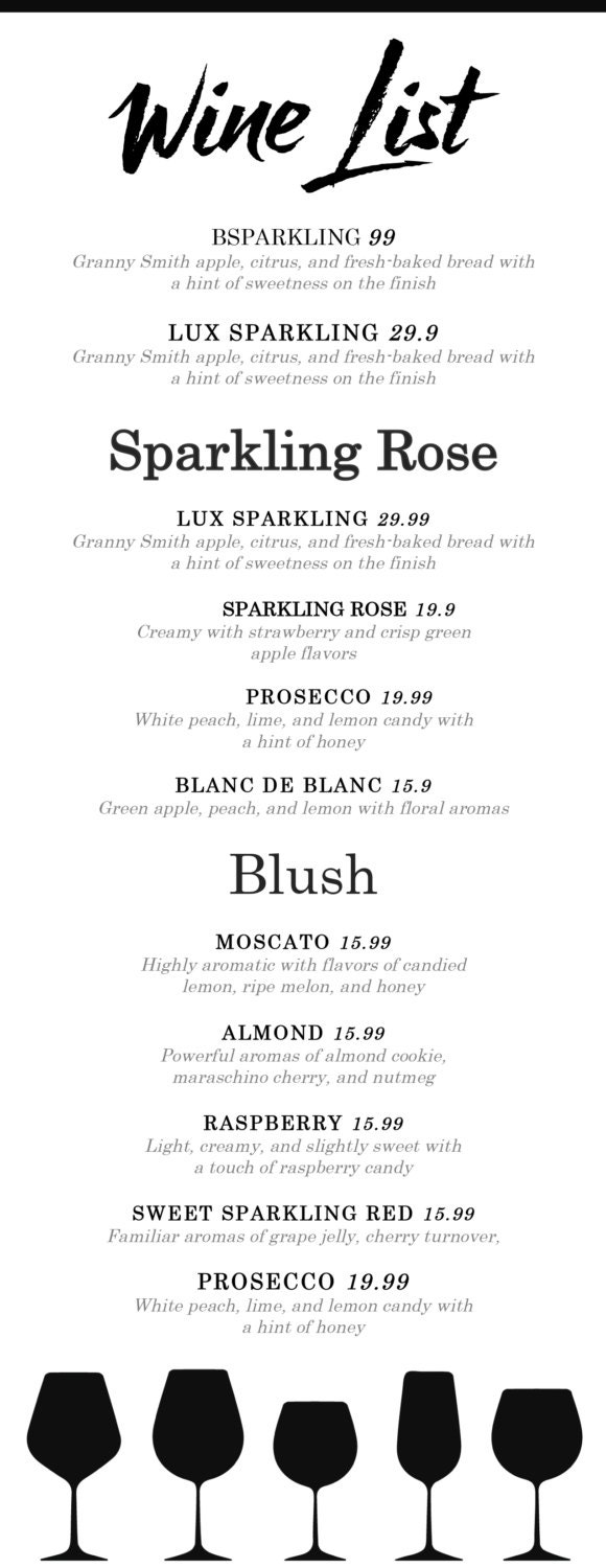 Wine List Wine Menu Template Wedding Print Drink Menu Etsy