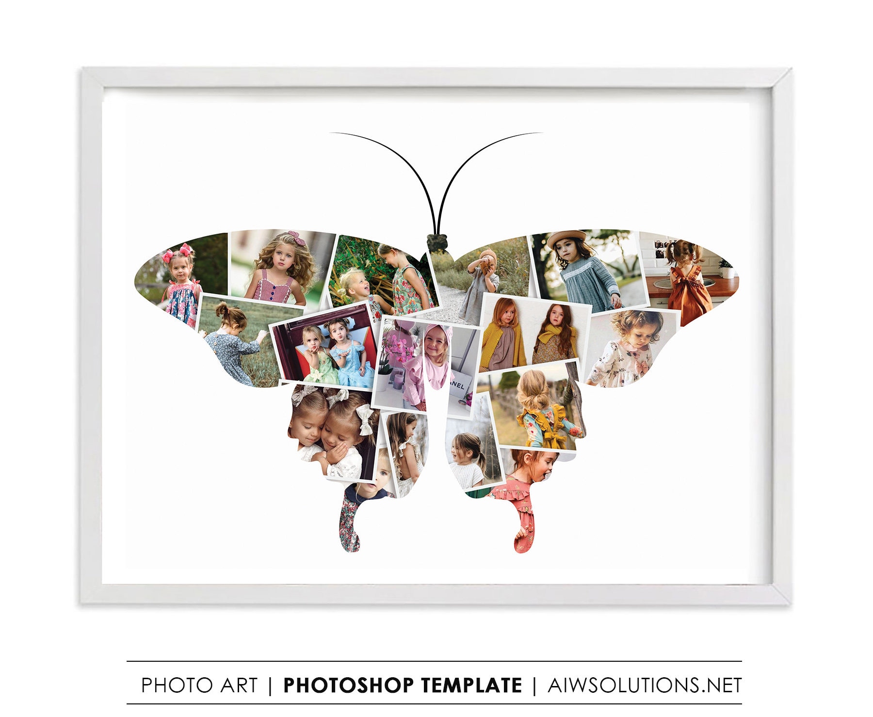 Butterfly Photo Collage Template Butterfly Baby Shower Ideas Etsy