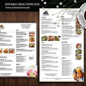 Plantilla de menú de Canva, plantilla de menú de restaurantes vegetarianos, plantilla de menú de desayuno, plantilla de menú de comida rápida, plantilla de restaurante chino