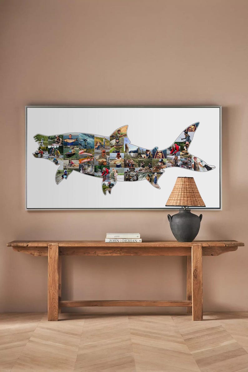 Tiger Fishing Photo Collage Template, Tiger Fish Shape, Fishing Art ...