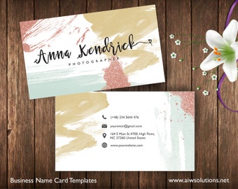 Business Cards Printable, Name Card Template, Photography name card, calling cards, DIY business cards, EASY to Edit and Print at Home