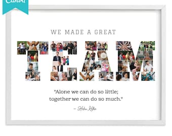 Team Photo Collage, Sport team Collage, Gift For Team leader, Gift For Coworker, teamwork Gift, Team Appreciation Gift