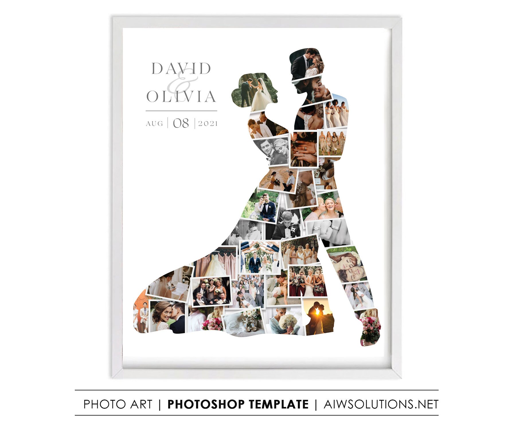 Bride And Groom Photo Collage Template Wedding Couple Photo Etsy