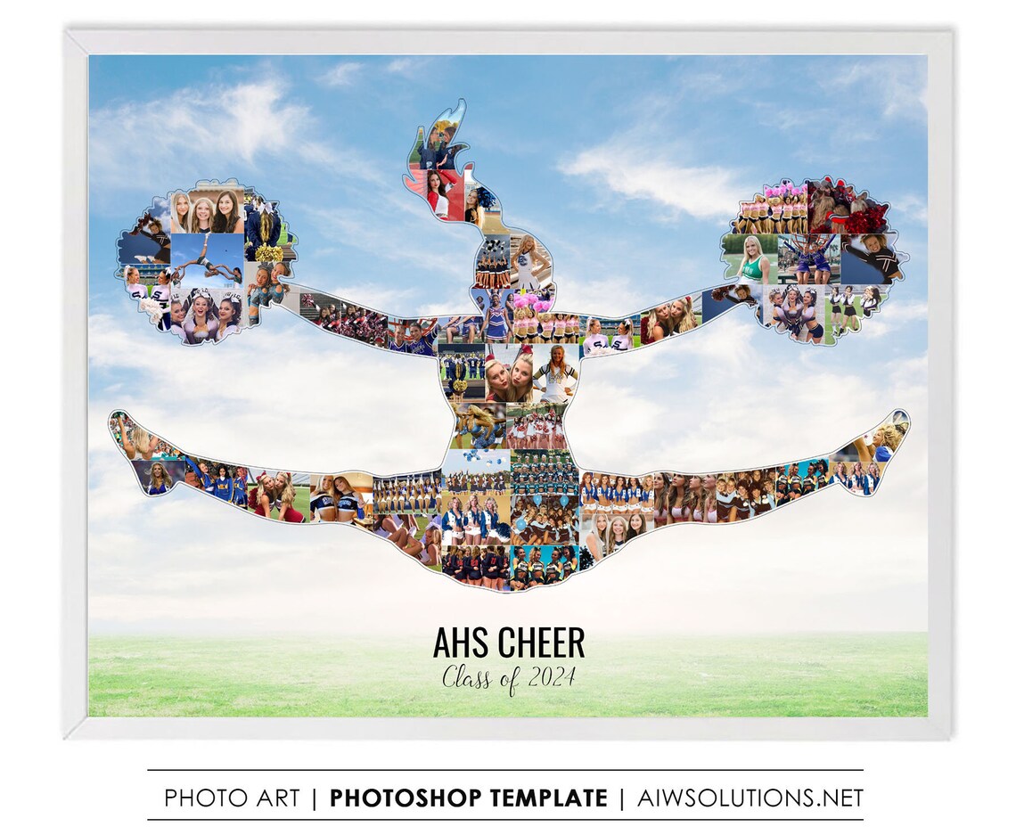Cheerleading Photo Collage Template: Cheer Coach Gift (photoshop) - Etsy