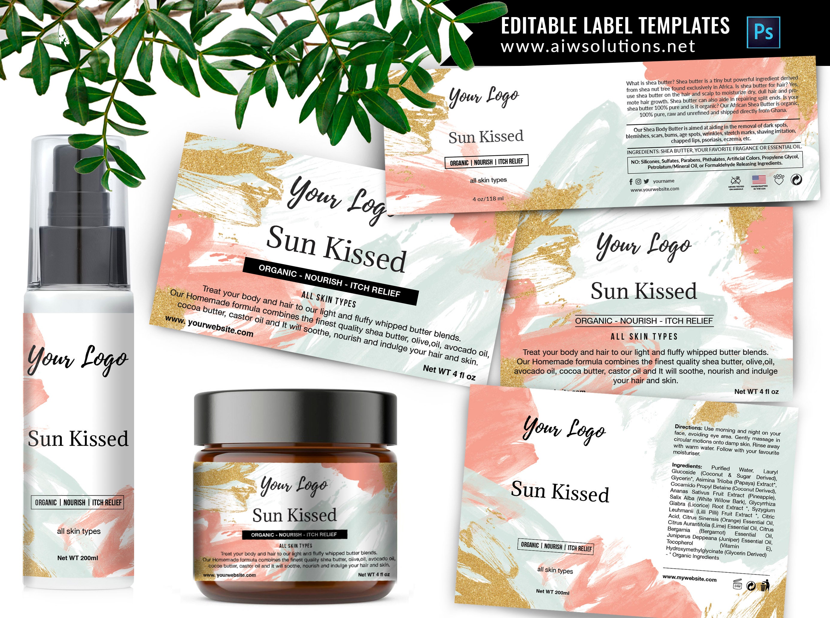 Etiketten für Gläser und Flasche, Etiketten Vorlage für handgefertigte Artikel, Etikettenvorlage, Produktetikett, Feminine Etikettenvorlage für kleine With Ingredient Label Template Etiketten für Gläser und Flasche, Etiketten Vorlage für handgefertigte Artikel, Etikettenvorlage, Produktetikett, Feminine Etikettenvorlage für kleine With Ingredient Label Template