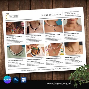Canva Product look book 1 page template, Line Sheet template, product brochure, Minimalist Wholesale Sheet, canva Line Sheet.