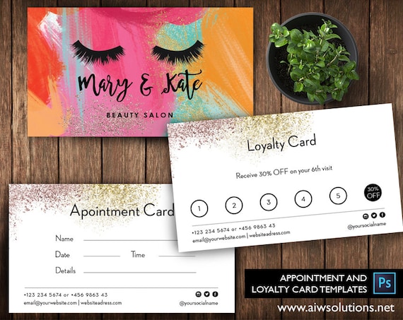 Nail Salon Loyalty Cards Salon Loyalty Business Card Spa
