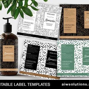 Shampoo label, cosmetic Label template, Body Wash Label template, condition Label template, Lotion Label,product packaging template
