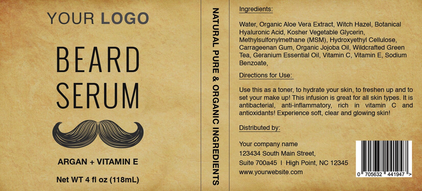 Beard Serum Label, Beard Oil Label, MAN BALM Label, Beard Balm Label ...