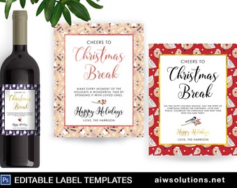Custom holiday wine labels